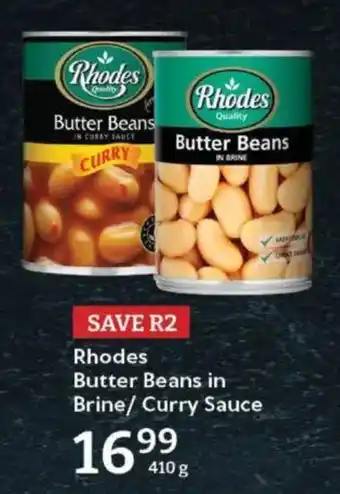 Oxford Freshmarket Rhodes Butter Beans in Brine/ Curry Sauce offer