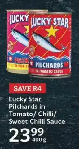 Oxford Freshmarket Lucky Star Pilchards in Tomato/ Chilli/ Sweet Chilli Sauce offer