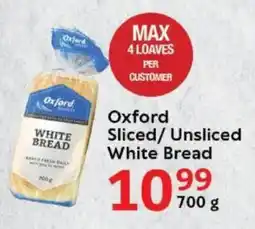 Oxford Freshmarket Oxford Sliced/Unsliced White Bread offer