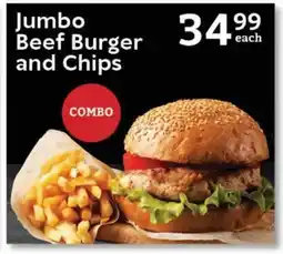 Oxford Freshmarket Jumbo Beef Burger and Chips offer