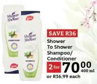 Oxford Freshmarket Shower To Shower Shampoo/ Conditioner offer