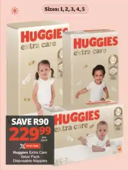 Checkers Huggies Extra Care Value Pack Disposable Nappies offer