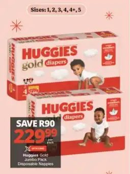 Checkers Huggies Gold Jumbo Pack Disposable Nappies offer