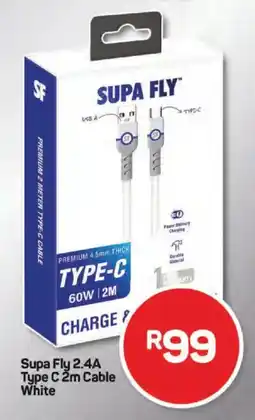 Pick n Pay Supa Fly 2.4A Type C 2m Cable White offer