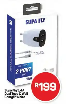 Pick n Pay Supa Fly 3.4A Dual Type C Wall Charger White offer