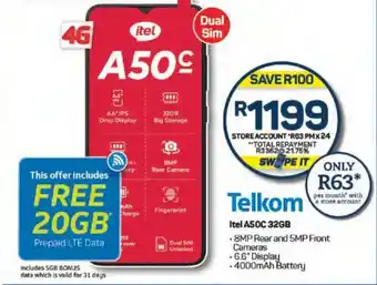 Pick n Pay Itel A50C 32GB offer