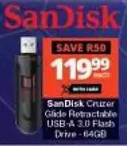 Checkers Hyper SanDisk Cruzer Glide Retractable USB-A 3.0 Flash Drive offer