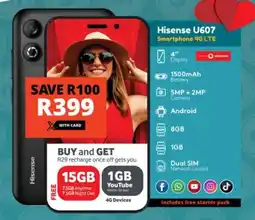 Checkers Hisense U607 Smartphone 4G LTE offer