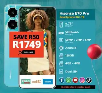 Checkers Hisense E70 Pro Smartphone 4G LTE offer