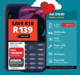 Checkers Itel 2163D Feature phone offer