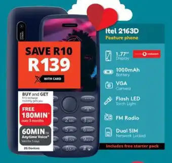 Checkers Itel 2163D Feature phone offer