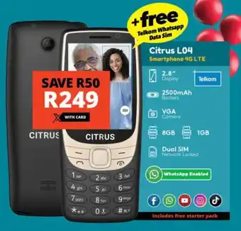 Checkers Citrus L04 Smartphone 4G LTE offer