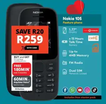 Checkers Nokia 105 Feature phone offer