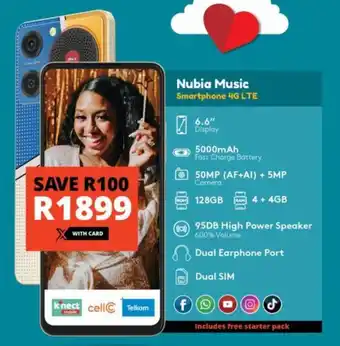 Checkers Nubia Music Smartphone 4G LTE offer