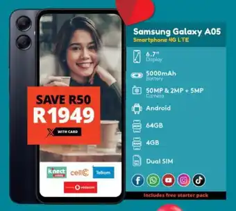 Checkers Samsung Galaxy A05 Smartphone 4G LTE offer