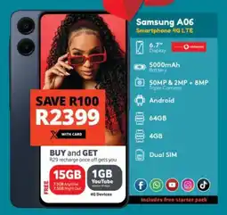 Checkers Samsung A06 Smartphone 4G LTE offer