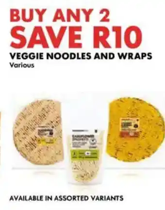 Woolworths Veggie noodles and wraps offer