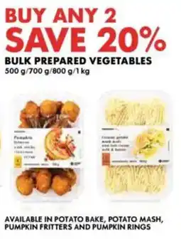 Woolworths Bulk prepared vegetables offer