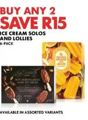 Woolworths Ice cream solos and lollies offer