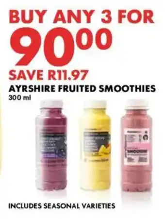 Woolworths Ayrshire fruited smoothies offer