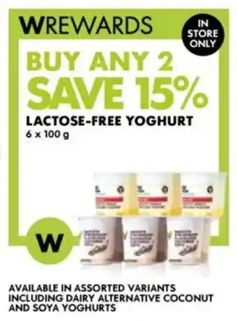 Woolworths Lactose-free yoghurt offer