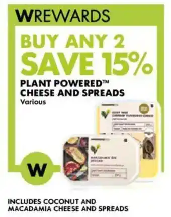 Woolworths Plant powered cheese and spreads offer