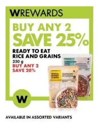 Woolworths Ready to eat rice and grains offer