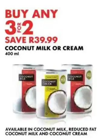 Woolworths Coconut milk or cream offer