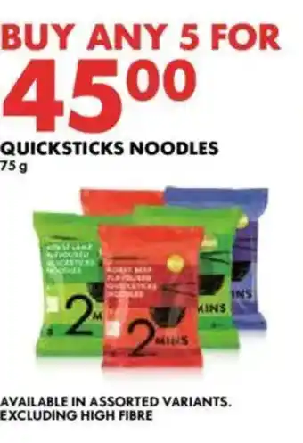 Woolworths Quicksticks noodles offer