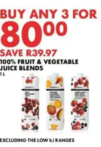 Woolworths 100% FRUIT & VEGETABLE JUICE BLENDS offer