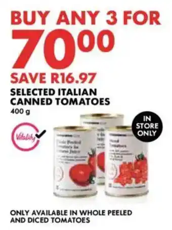 Woolworths Selected italian canned tomatoes offer