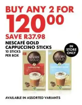 Woolworths Nescafé gold cappuccino sticks offer