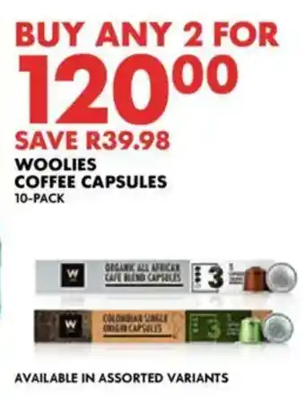 Woolworths Woolies coffee capsules offer