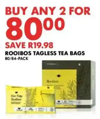 Woolworths Rooibos tagless tea bags offer