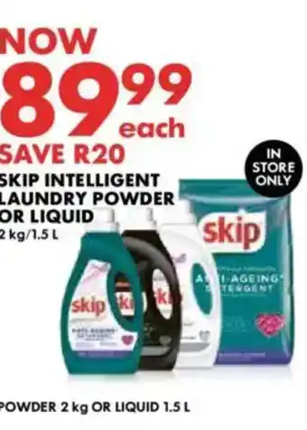 Woolworths Skip intelligent laundry powder or liquid offer