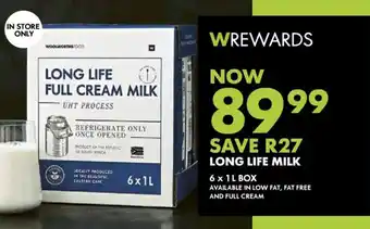 Woolworths Long life milk offer