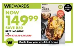 Woolworths Beef lasagne offer