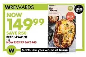 Woolworths Beef lasagne offer