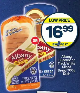 Pick n Pay Albany Superior or Thick White Sliced Bread offer