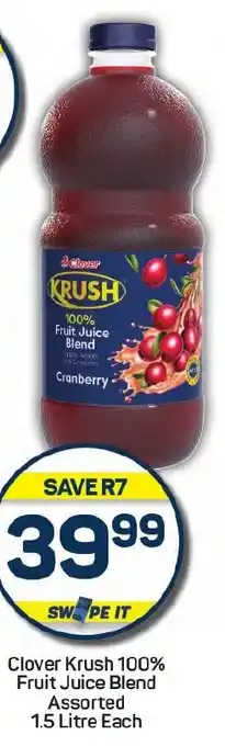 Pick n Pay Clover Krush 100% Fruit Juice Blend Assorted offer