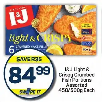 Pick n Pay I&J Light & Crispy Crumbed Fish Portions Assorted offer