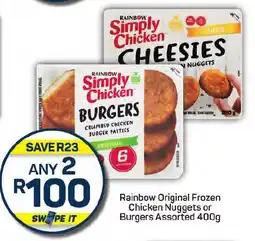 Pick n Pay Rainbow Original Frozen Chicken Nuggets or Burgers Assorted offer