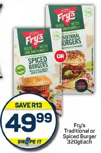 Pick n Pay Fry's Traditional or Spiced Burger offer