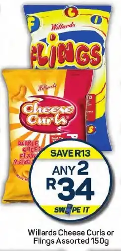 Pick n Pay Willards Cheese Curls or Flings Assorted offer