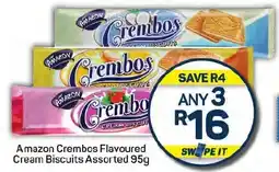 Pick n Pay Amazon Crembos Flavoured Cream Biscuits Assorted offer