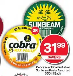 Pick n Pay Cobra Wax Floor Polish or Sunbeam Paste Assorted offer