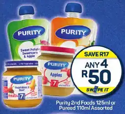 Pick n Pay Purity 2nd Foods or Pureed Assorted offer