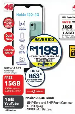 Pick n Pay Nokia 120-4G64GB offer