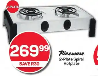 Pick n Pay Pineware 2-Plate Spiral Hotplate offer