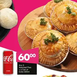 Save Hyper Any 3 Assorted Pies + a Can of Coke offer